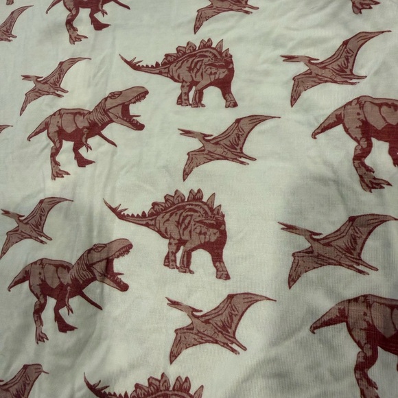 Kate Quinn Bamboo Jersey Romper Cuffed Overall Pink Dinosaur Print NWT sz 18-24 - Picture 5 of 6